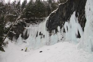 Tourism in extreme environments - Ice climbing on Cascade de Bellevue, Les Houches, France